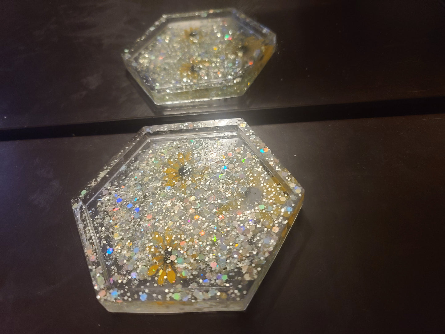 Glitter Daisy Coaster
