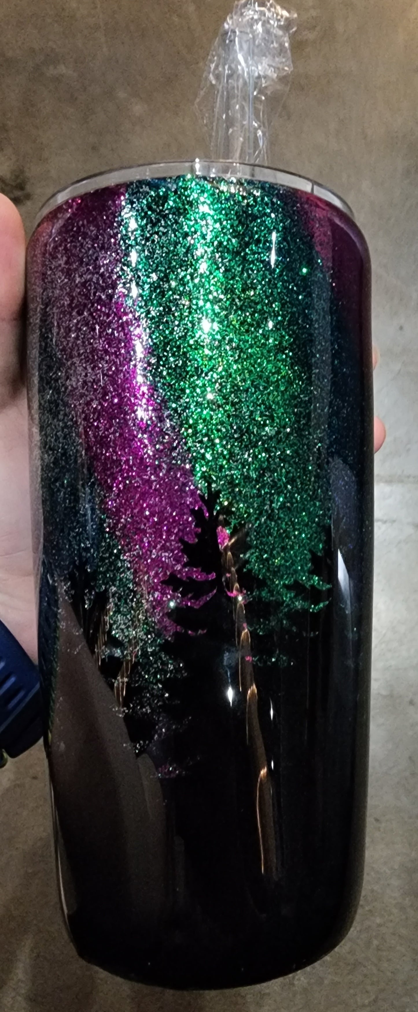 Northern Lights Glitter Tumbler