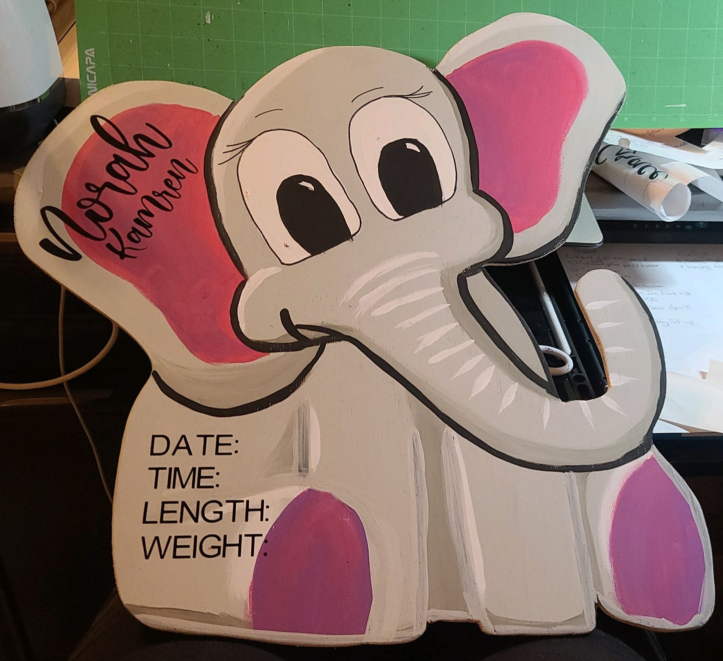 Handmade Hospital Door Hanger Elephant