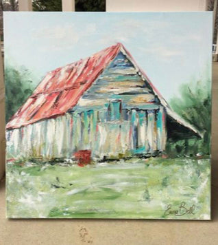 August Watercolor Farmhouse Barn Class