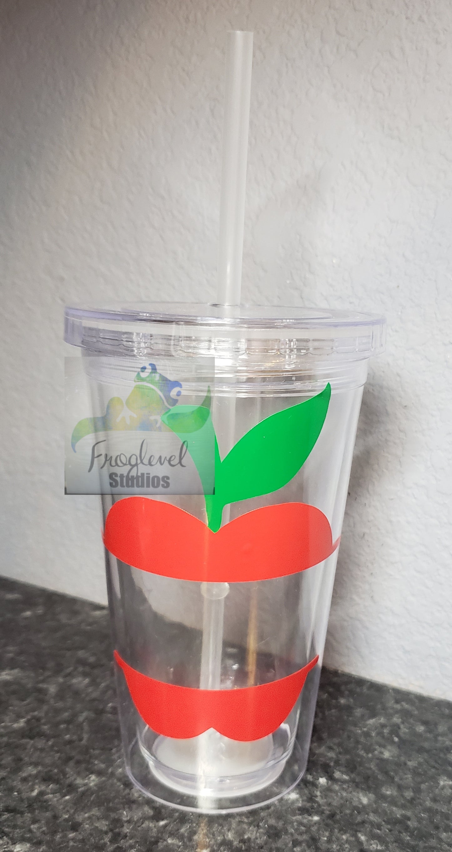 Double Wall Cup with Lid and Straw