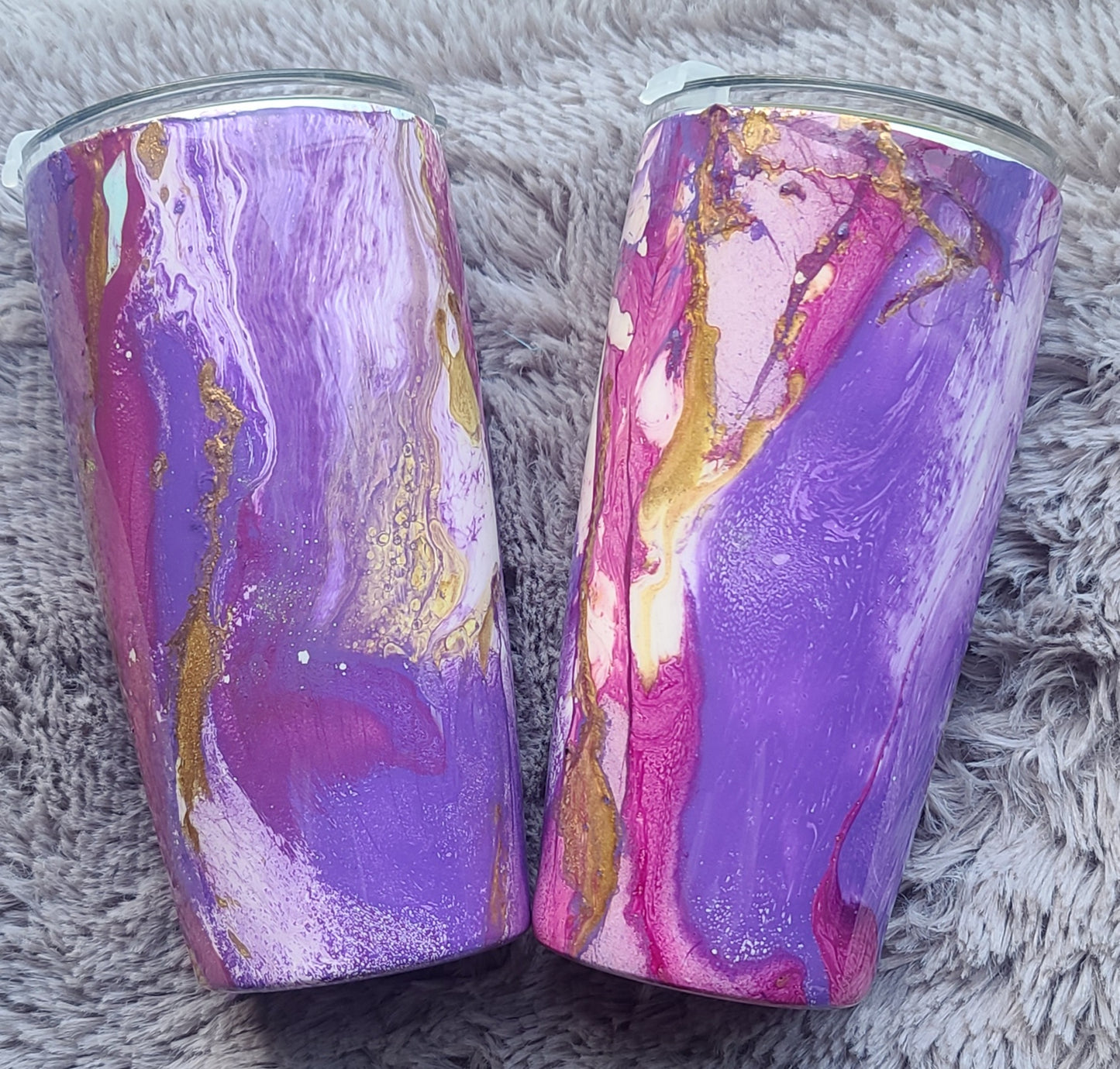 Purples & Gold Hydropdipped Tumbler