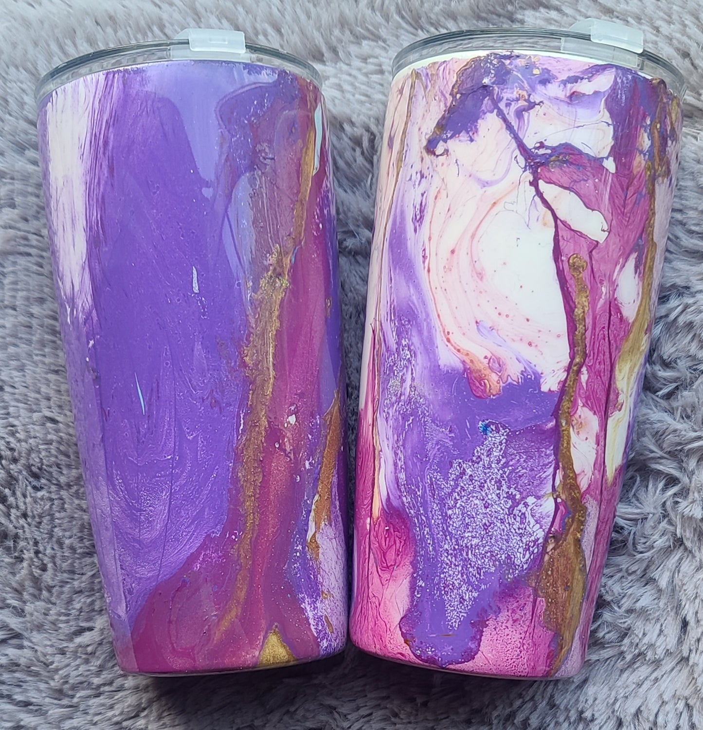 Purples & Gold Hydropdipped Tumbler