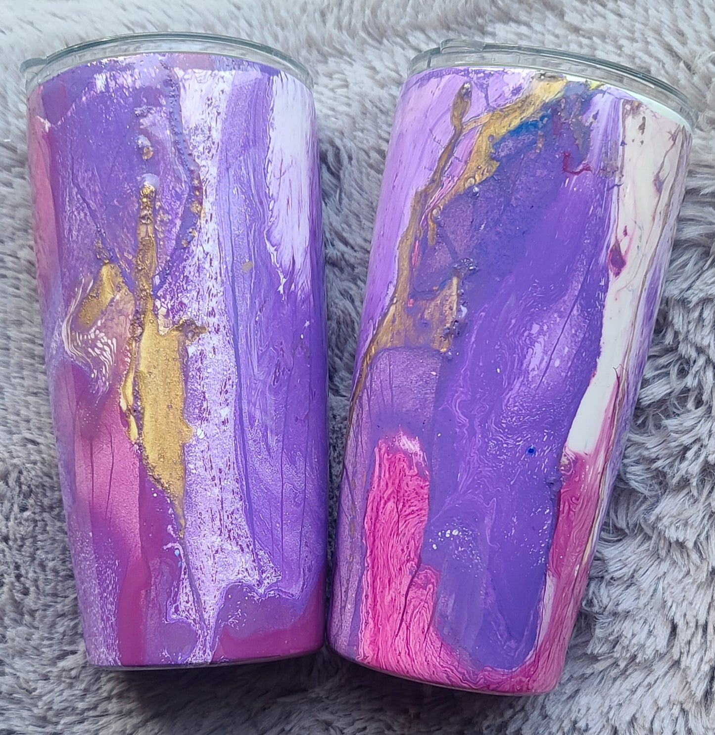 Purples & Gold Hydropdipped Tumbler