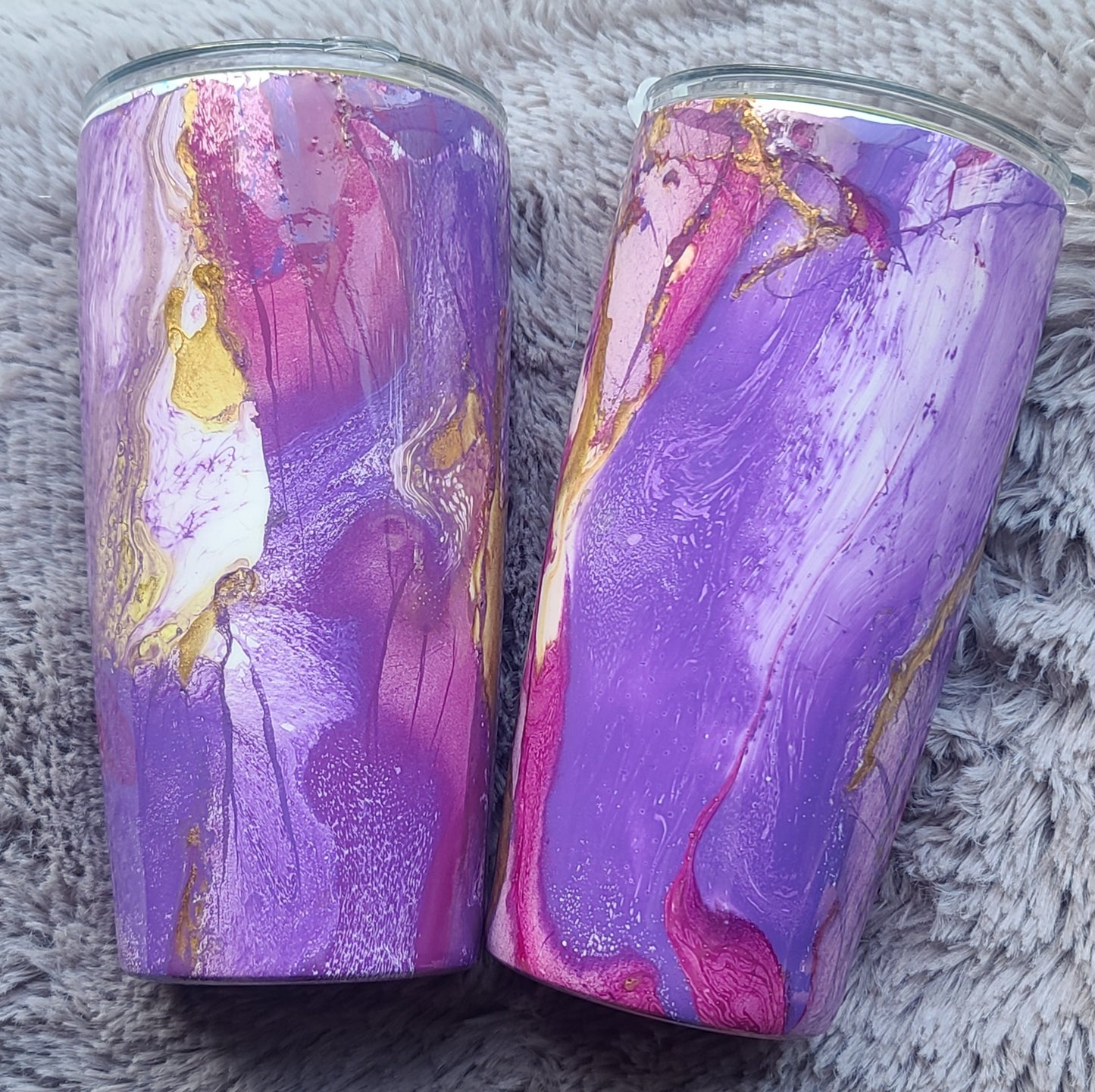 Purples & Gold Hydropdipped Tumbler