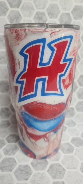 Red, White, & Blue Hydrodipped Tumblers