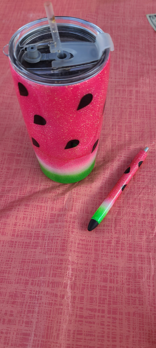 Watermelon Glitter Tumbler Style 1