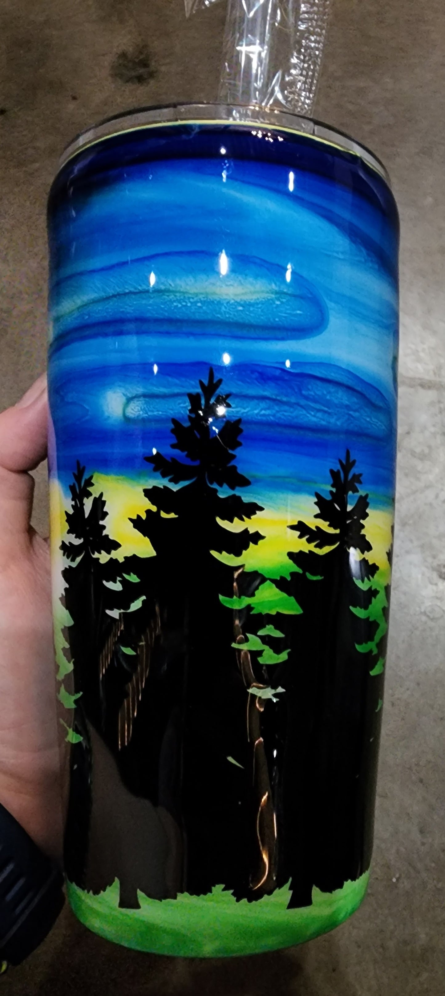 Mid-summer Day in the Wood Alcohol Ink Tumbler