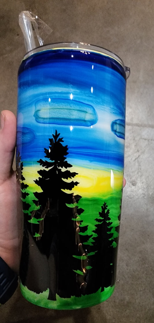 Mid-summer Day in the Wood Alcohol Ink Tumbler