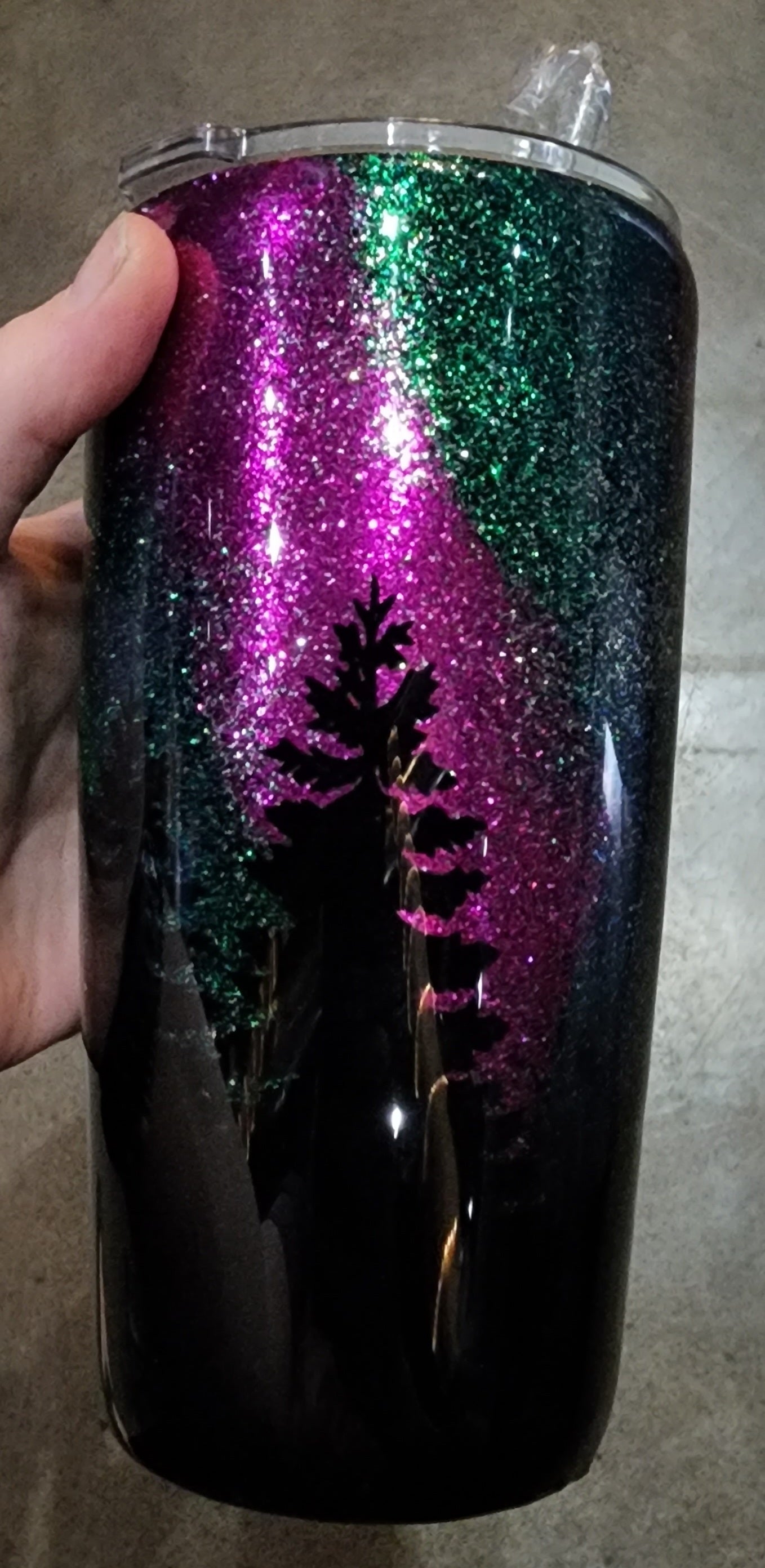 Northern Lights Glitter Tumbler