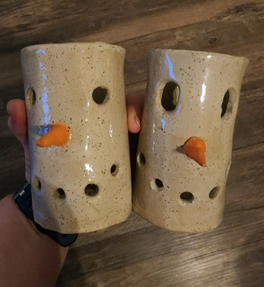 Ceramic Snowman Lanterns