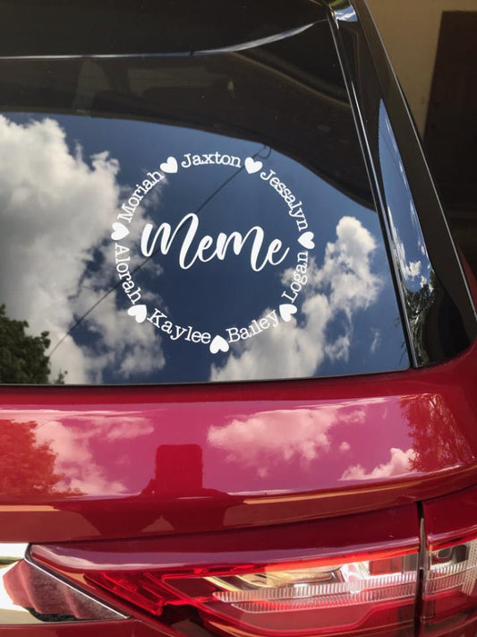 Grandparent Decal with Child(ren) Name(s)