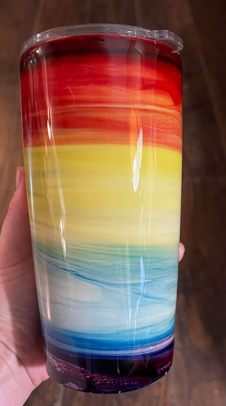 Rainbow Alcohol Ink Tumblers